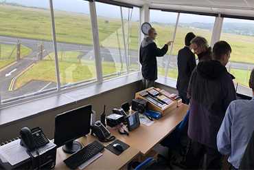 WASP members in Control Tower at Llanbedr